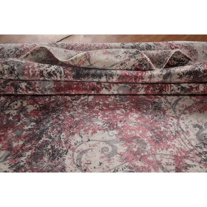 Modern Abstract Indian Rug Hand-Knotted Wool Carpet - 8'2"x 9'9"