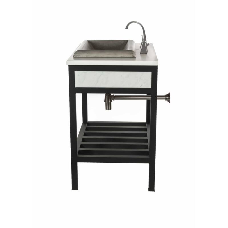 Cuzco Carrara 36-inch Handcrafted Steel Bath Vanity (Base Only)