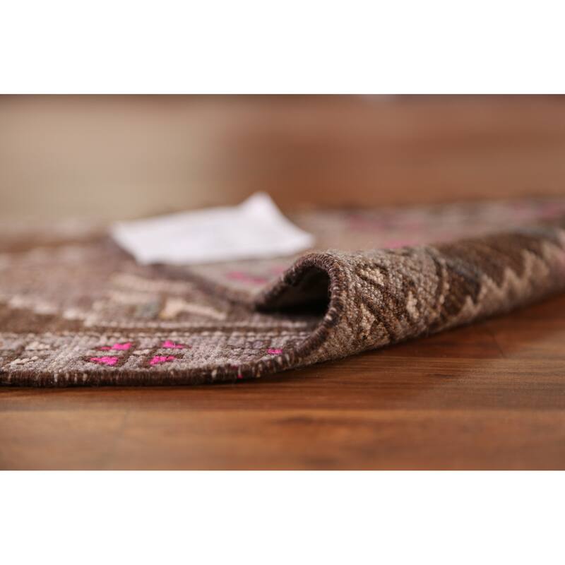 Hand Knotted Oriental 100% Wool Carpet Transitional Tribal Brown Anatolian Area Rug - 2' 9'' X 1' 6''
