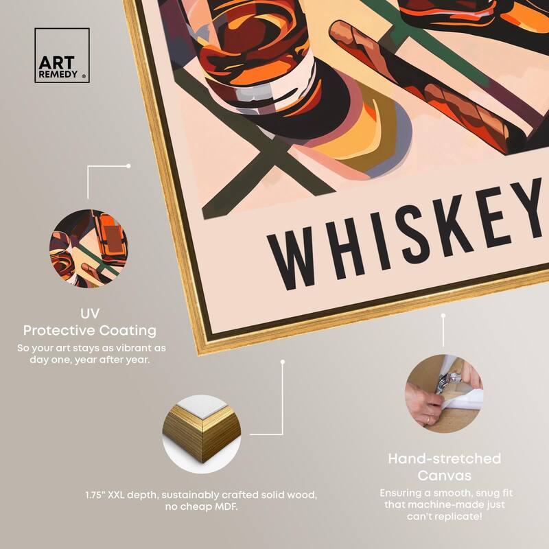 Whiskey Poster Canvas by Art Remedy
