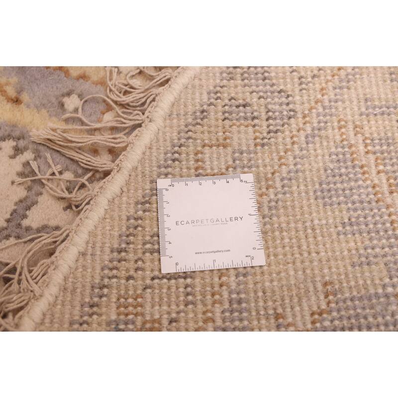 ECARPETGALLERY Hand-knotted Royal Oushak Ivory Wool Rug - 8'0 x 7'9