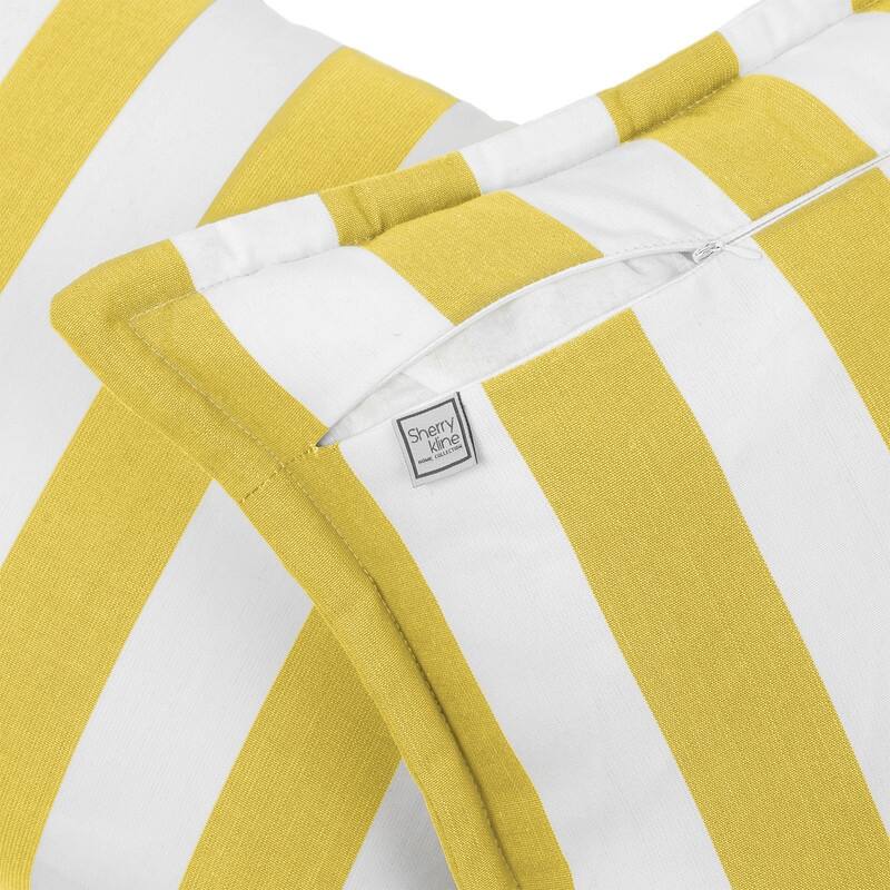 Sherry Kline Indoor/Outdoor Cabana Stripe 20" Flanged Filled Pillow Set of 2