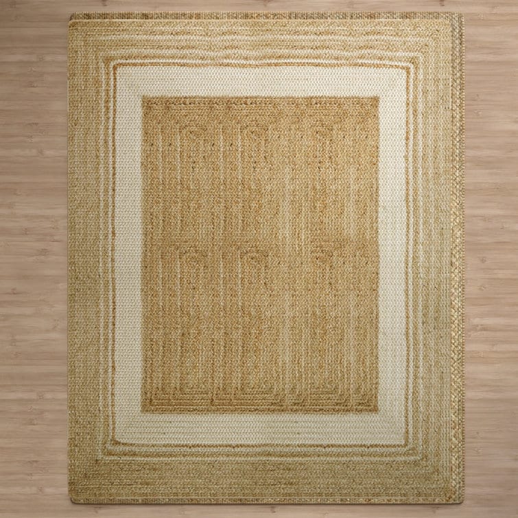 Jute Hand Braided Zigzag Stitch Natural Fibers Farmhouse Style Area Rug