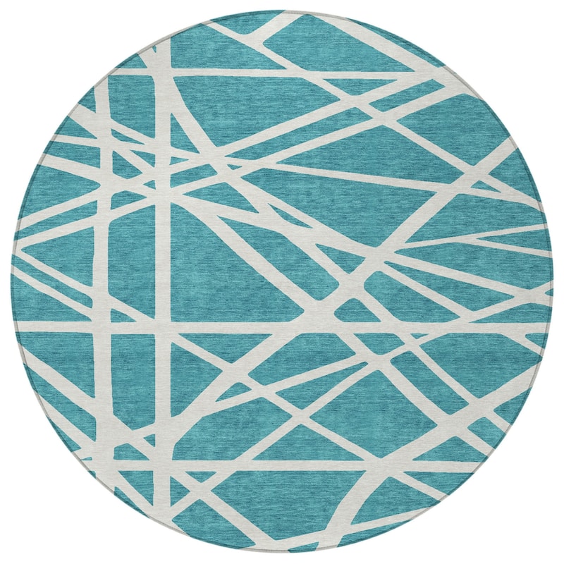 HomeRoots Geometric Transitional Rectangle Outdoor Rug
