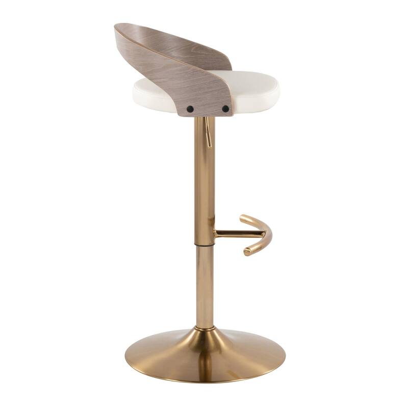 Grotto Adjustable Barstool with Gold Base