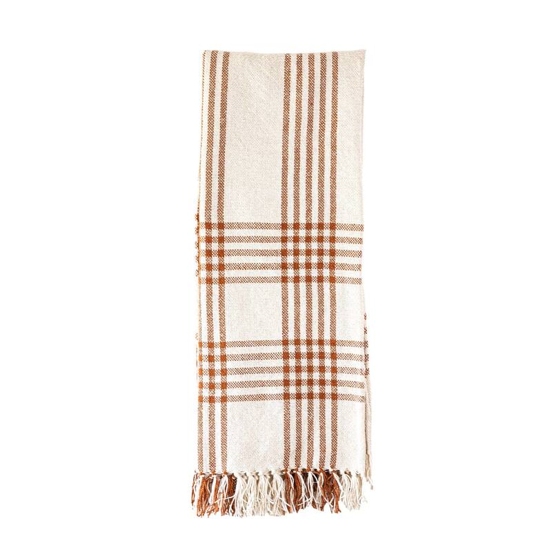 Foreside Home & Garden Plaid Outdoor Picnic Blanket Rust Polyester