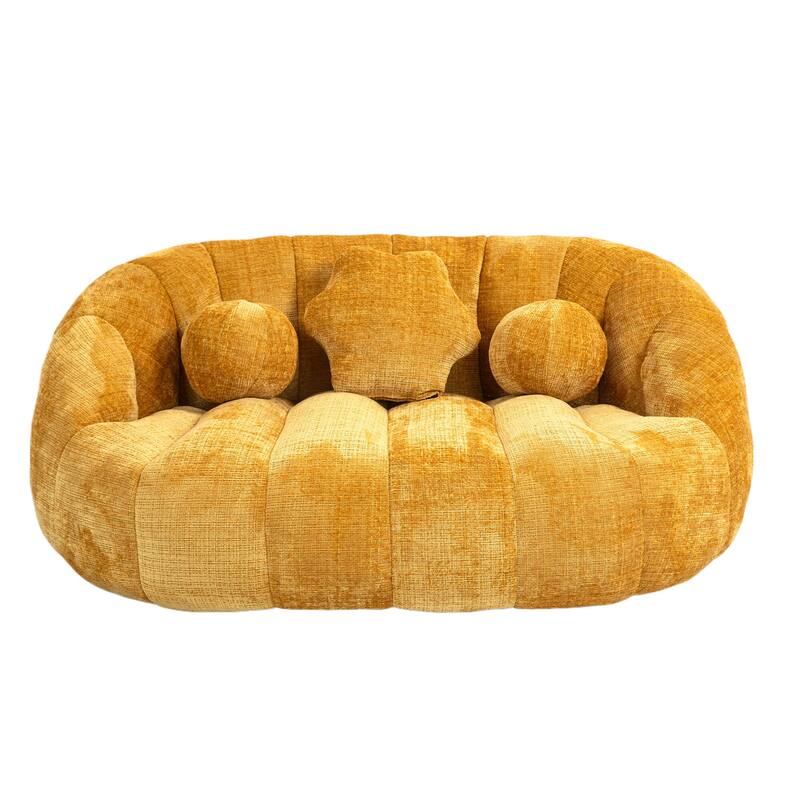 Chenille Upholstered Durable Comfort Lounger Bean Bag Lazy Sofa