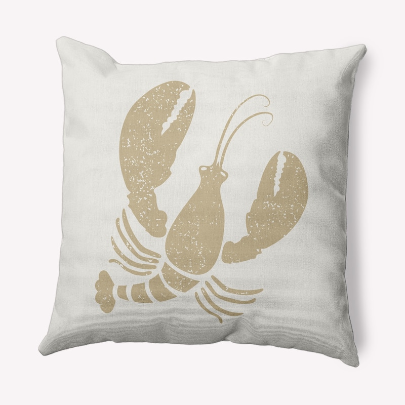 Lobster Nautical Indoor/Outdoor Throw Pillow - White - 18" x 18"