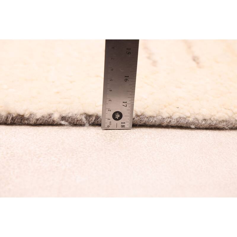 ECARPETGALLERY Hand-knotted Looma Cream Wool Rug - 8'0 x 10'3