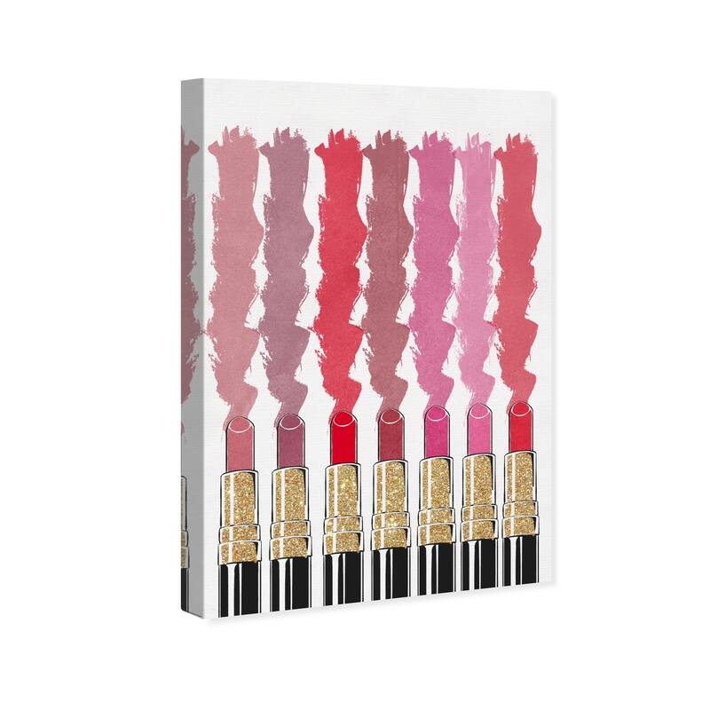 Wynwood Studio Canvas Fashion and Glam Lipstick Galore Gold and Metallic Gold Glam Wall Art Canvas Print