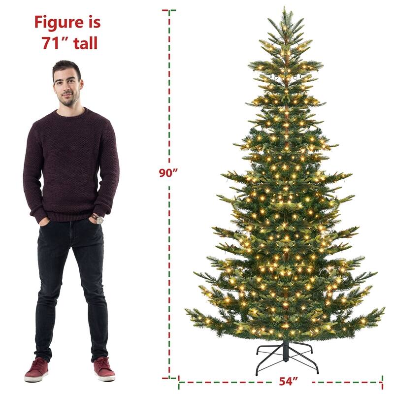 Yaheetech Pre-Lit Christmas Tree Artificial Christmas Tree with Warm White Incandescent Lights
