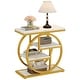 preview thumbnail 21 of 46, Industrial 4-tier Wood Narrow Side End Table with Storage Shelves