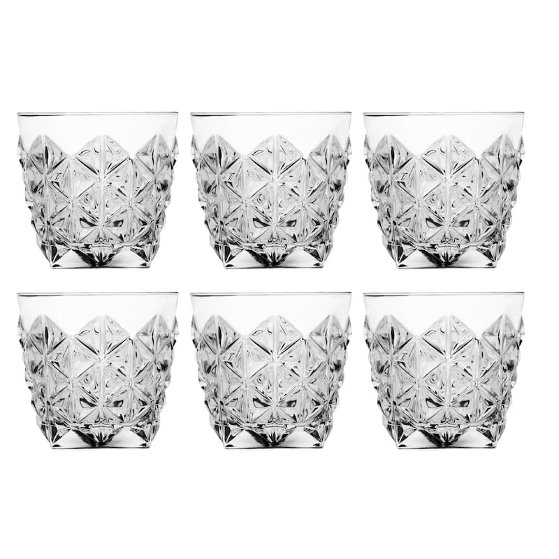Tumbler Glass - Double Old Fashioned - Set of 6 - Glasses - 12.5 oz. - Made in Europe By Majestic Gifts Inc.