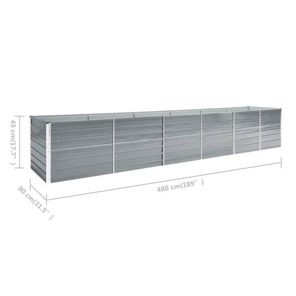 vidaXL Garden Raised Bed Galvanized Steel 189