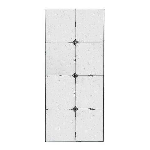 Elk 47 Inch Wall Mirror, Antique Black Rectangular Metal Frame, Baroque