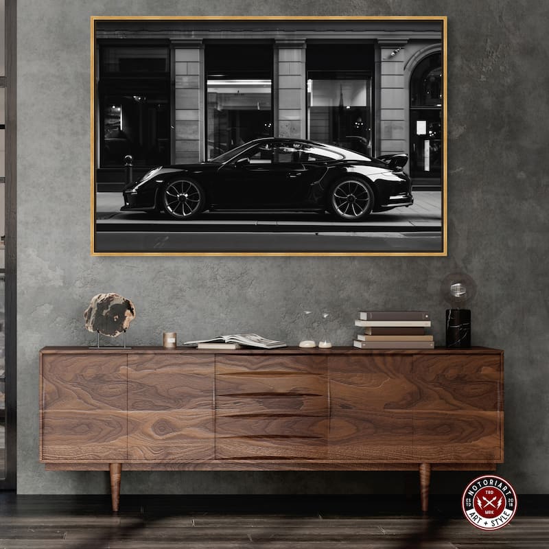 Notoriart City Streets Car Framed Car 1 Piece Canvas Wall Art