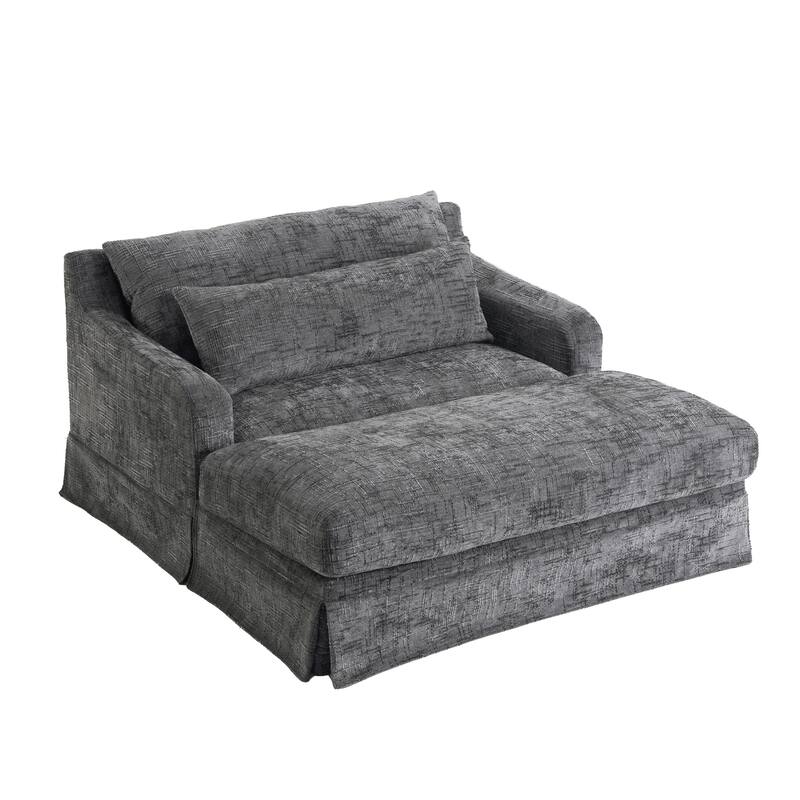 Chenille Sofa Bed with Extra-Deep Seat by Harper&Bright Designs