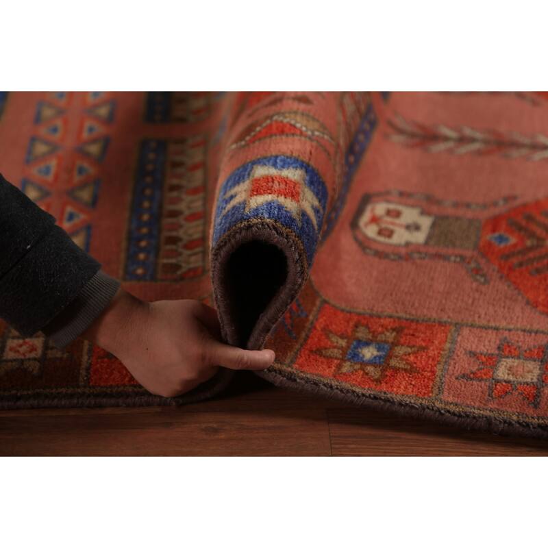 Tribal Kazak Indian Runner Rug Hand-Knotted Wool Carpet - 3'11"x 9'10"