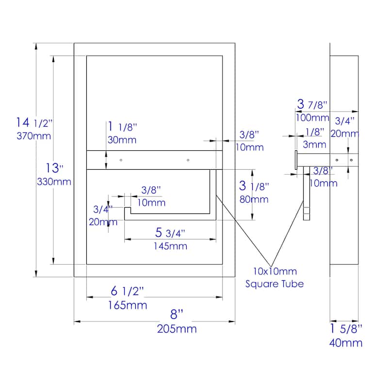 ALFI brand ABTPNC88-W White Matte Stainless Steel Recessed Toilet Paper Holder Niche