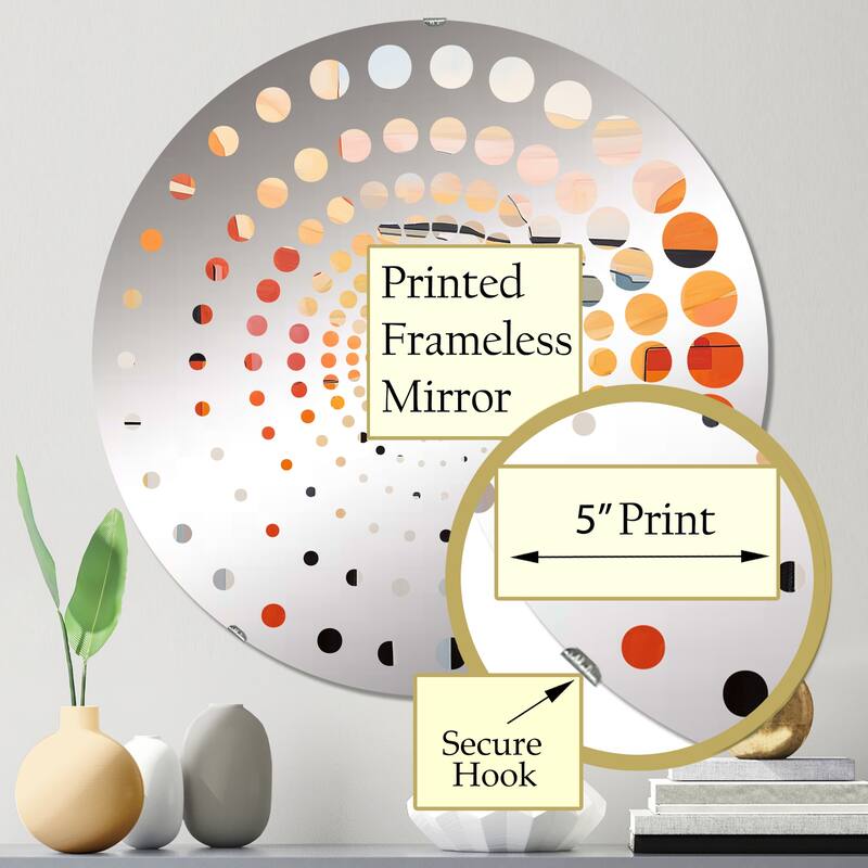 Designart "Abstract Canyon Desert Storm I" - Traditional Canyon Spiral Circle Wall Mirror