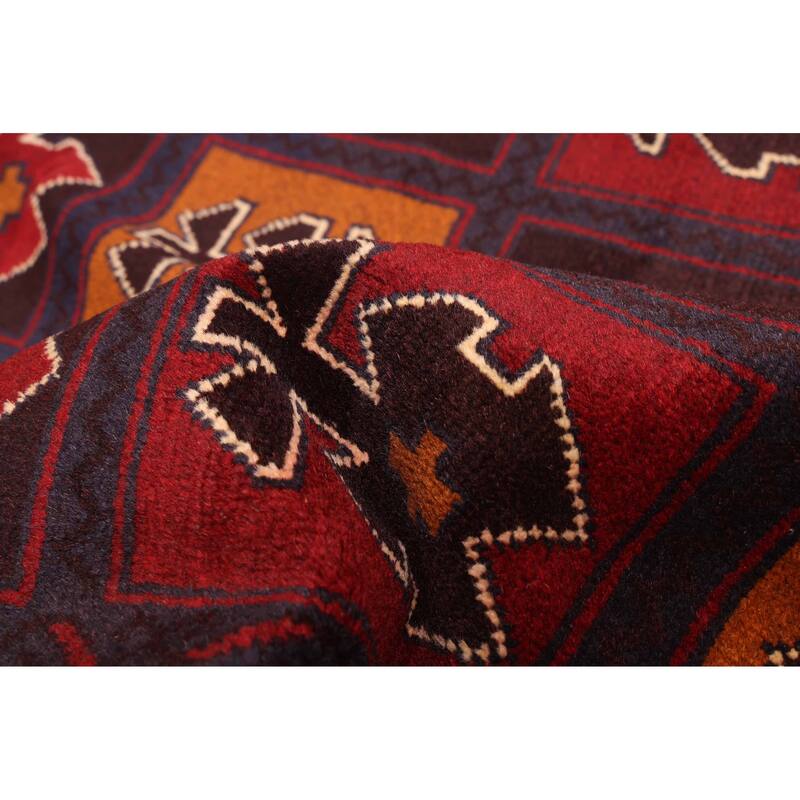 ECARPETGALLERY Hand-knotted Teimani Red Wool Rug - 3'7 x 6'3