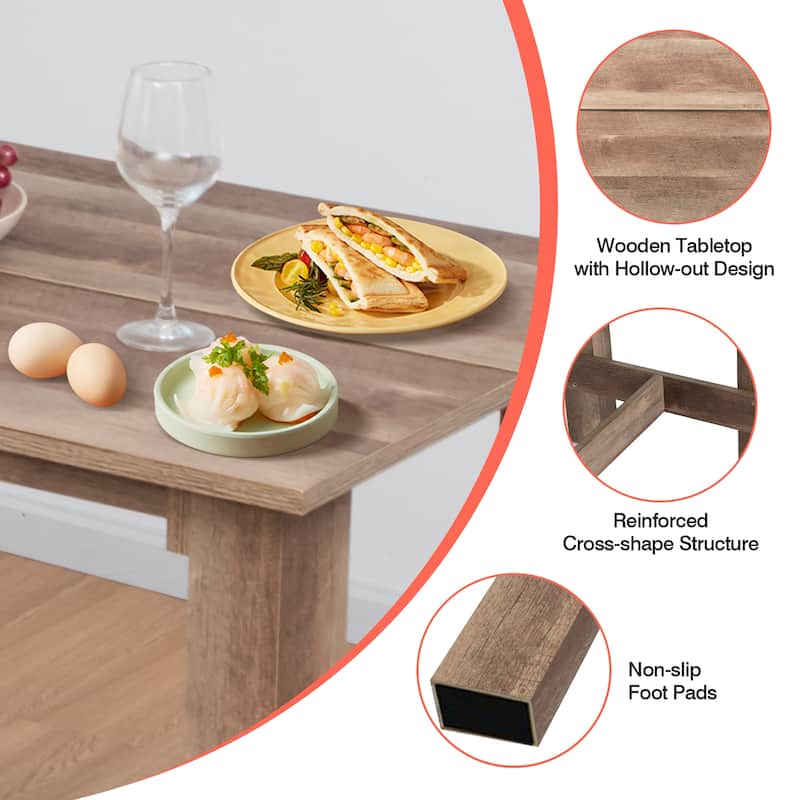 Costway 5 PCS Dining Table Set Kitchen Rectangular Counter Height