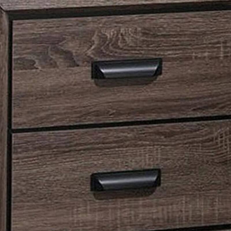 Weathered Gray 2 Drawer 16.54 in. W Nightstand with Sturdy Hardware and Ample Storage
