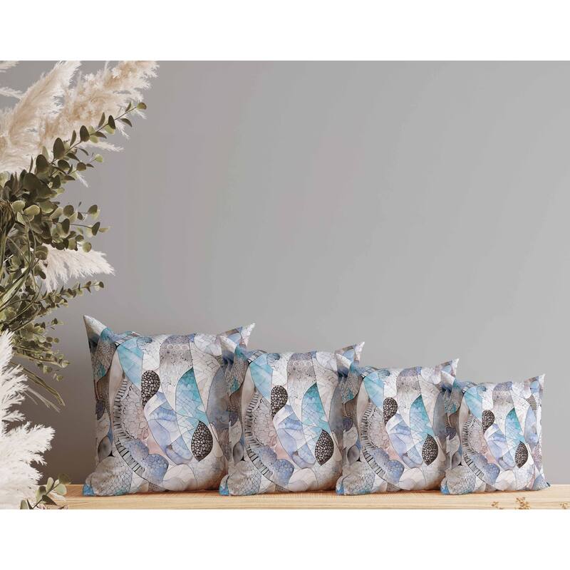 Rock Heaven Indoor/Outdoor Reversible Throw Pillow Blue and Brown