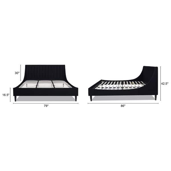 dimension image slide 5 of 23, Aspen Vertical Tufted Upholstered Platform Bed