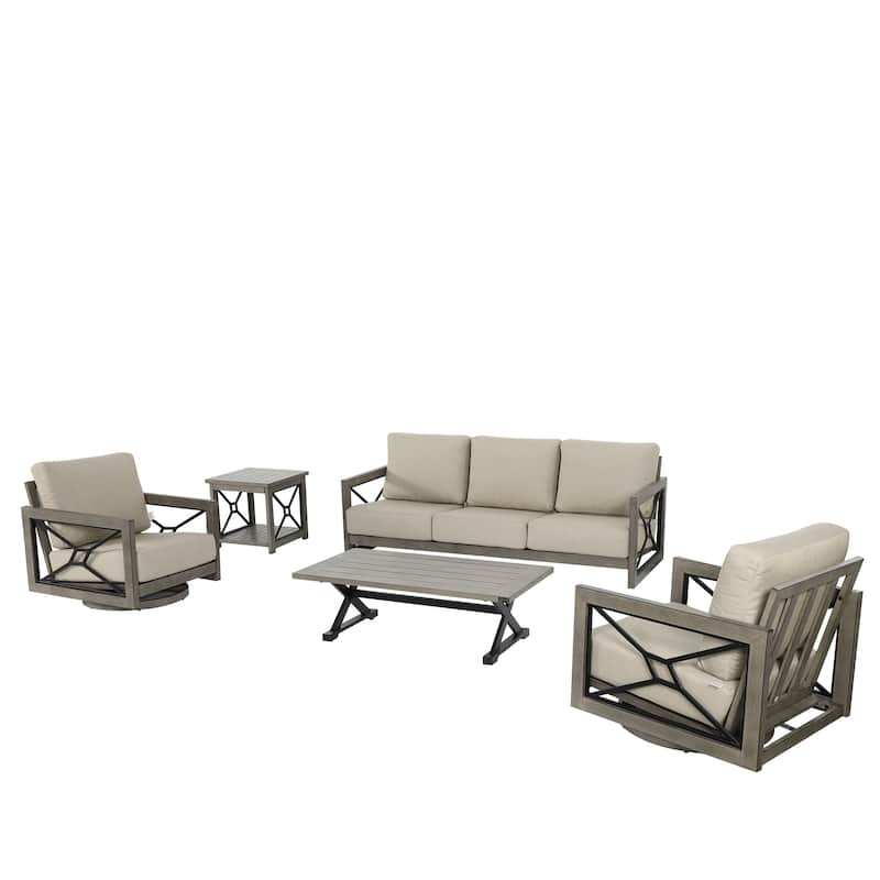 Outdoor Club Swivel Chair with Sunbrella Cushion