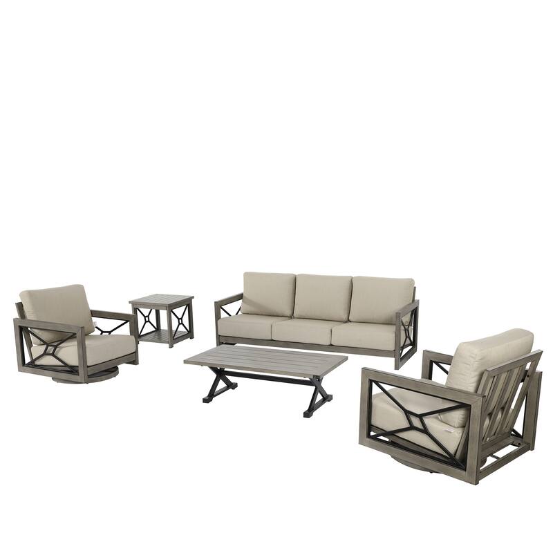 Outdoor Conversation Sofa Chair Furniture with Sunbrella Fabric Cushion