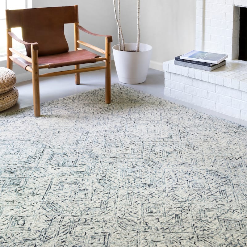 Alexander Home Aspen Bluestone Hand-tufted Wool Area Rug