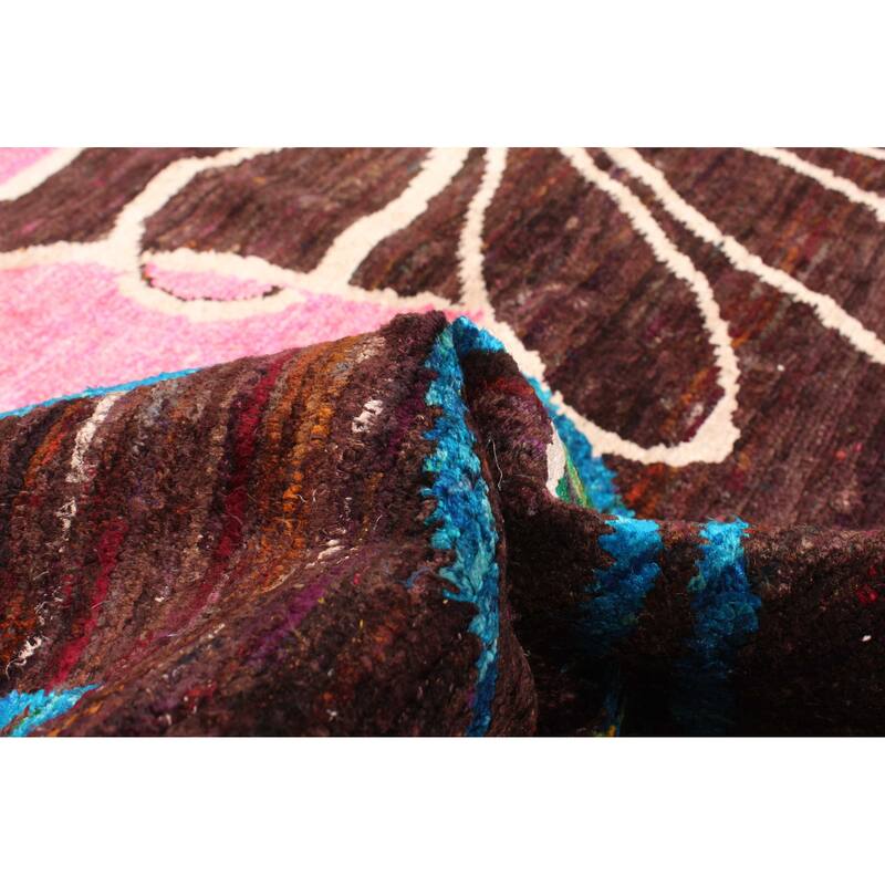 ECARPETGALLERY Hand-knotted Opulence Dark Brown Silk Rug - 4'10 x 6'8