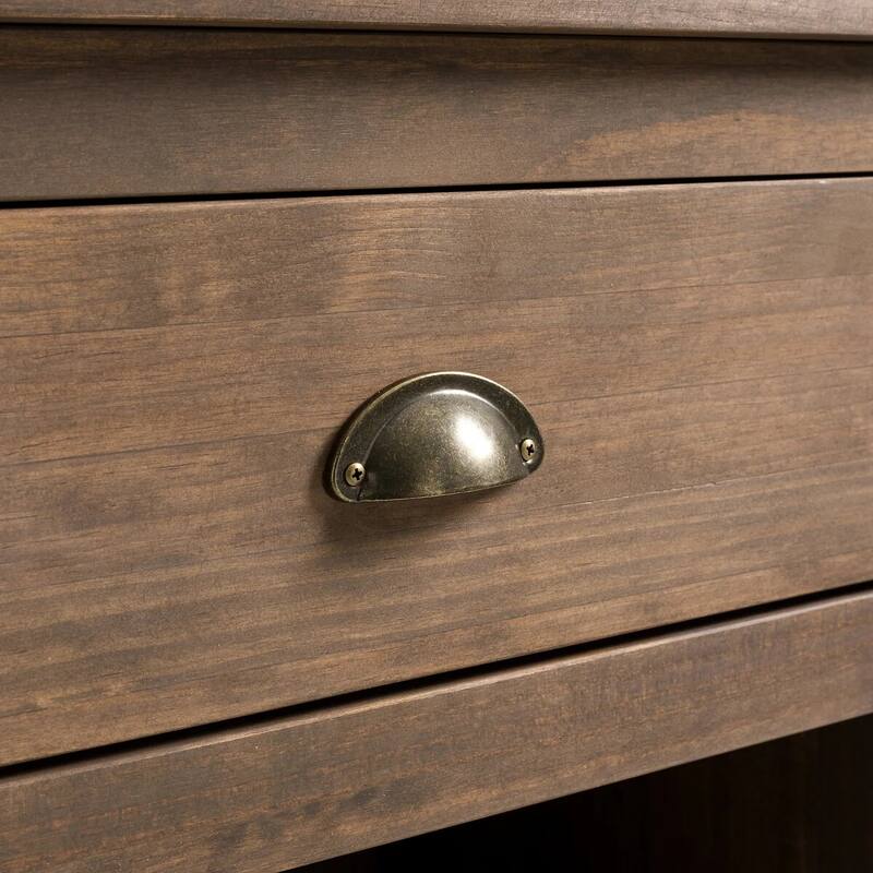 Lunja Solid Pine 2-Drawer Bar Cabinet - N/A