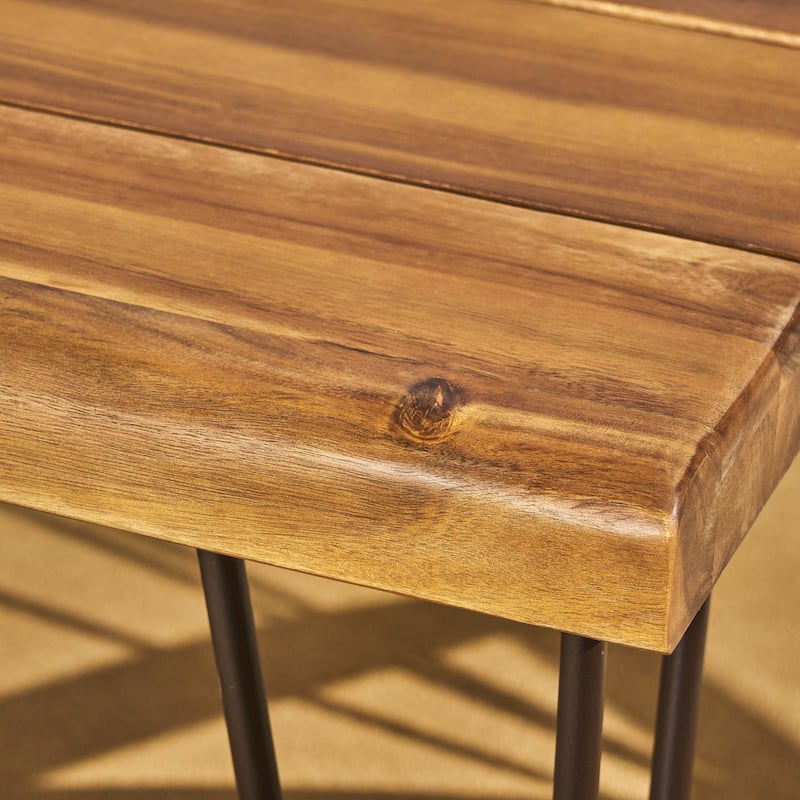 Outdoor wood and metal Dining Table,Natural