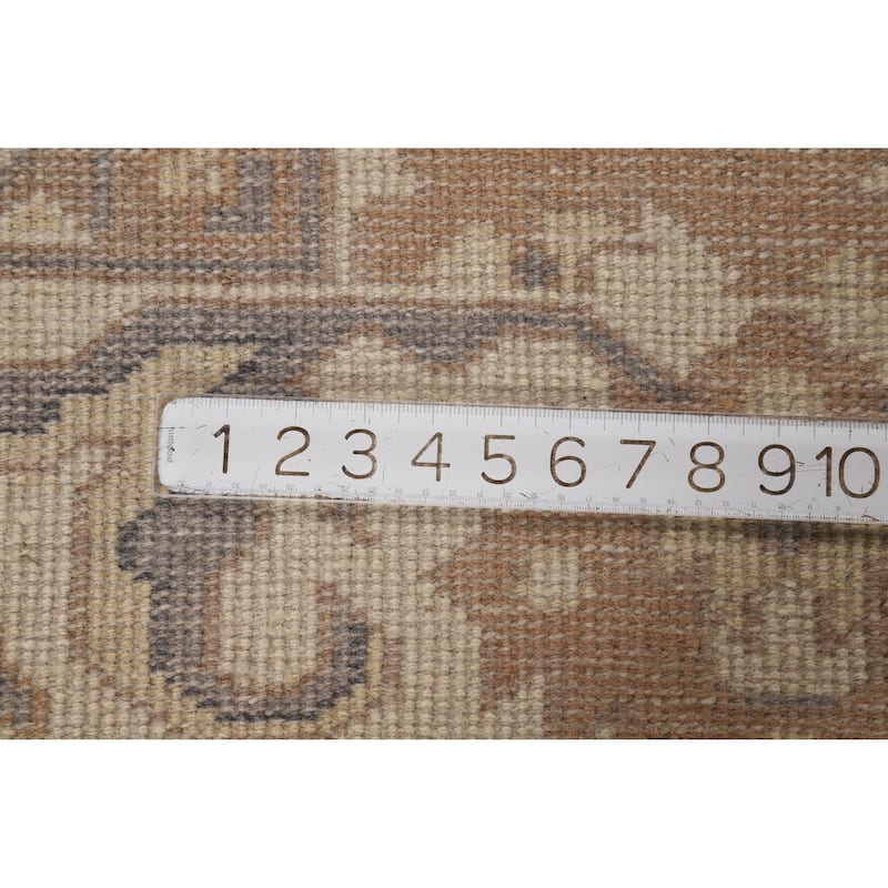 Gray Ivory Oushak Indian Area Rug Handmade Wool Carpet - 7'10" x 10'3"