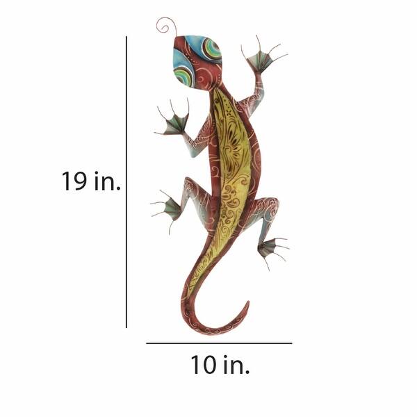 Handmade Gecko Wall Decor Red and Yellow - Overstock - 8434231