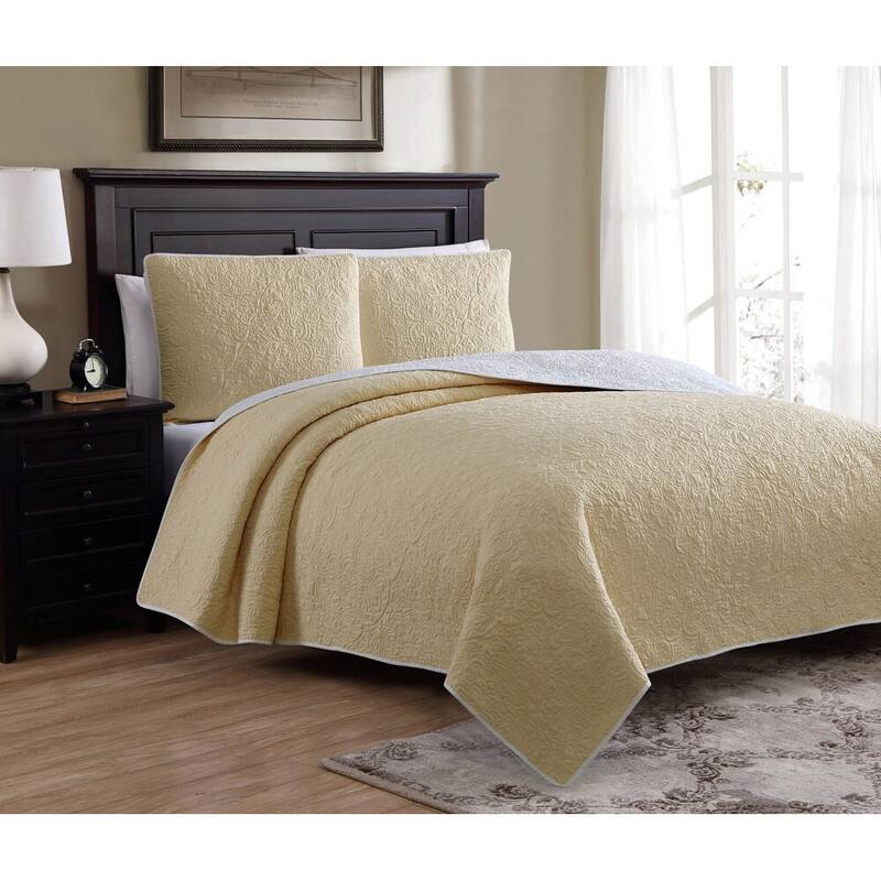 Copper Grove Badoura Reversible Quilt Set - Straw Yellow - King