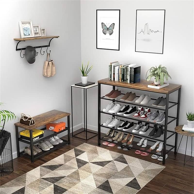 Industrial Shoe Storage Organizer - 36.7"D x 11.8"W x 39.4"H