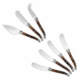 Cheese Knife and Spreaders Set 7-Piece Laguiole Tortoise Shell