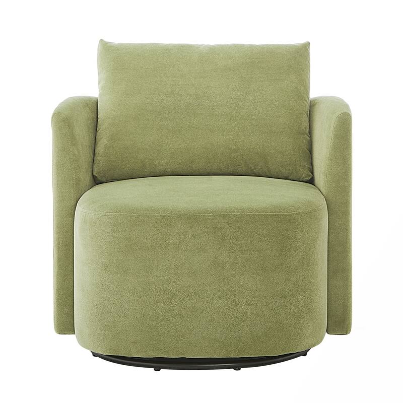 Curved Design Swivel Barrel Arm Chair
