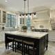 Modern Farmhouse 5-Light 36.8" Linear Clear Glass Island Black Chandelier for Dining Room