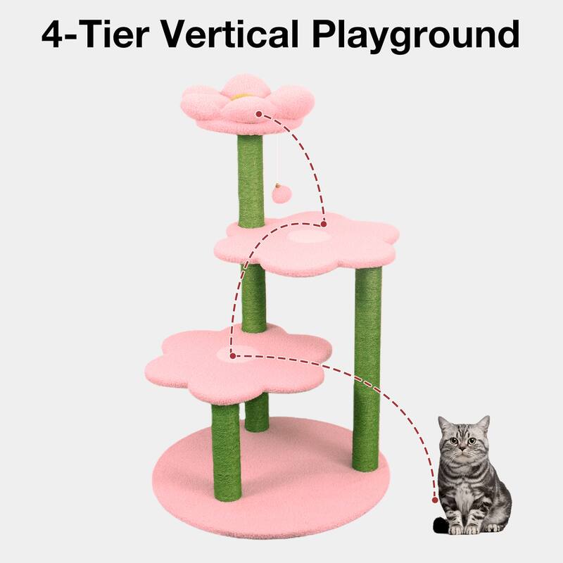 Cat Tree with Removable Cozy Perch & Scratching Posts Hanging, Toy Multi-Level Cat Furniture for Cats to Climb