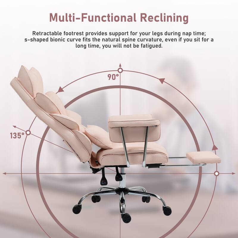 8-Point Massage Gaming Chair, Ergonomic Office Chair, Adjustable Backrest 90-135, Adjustable Armrests