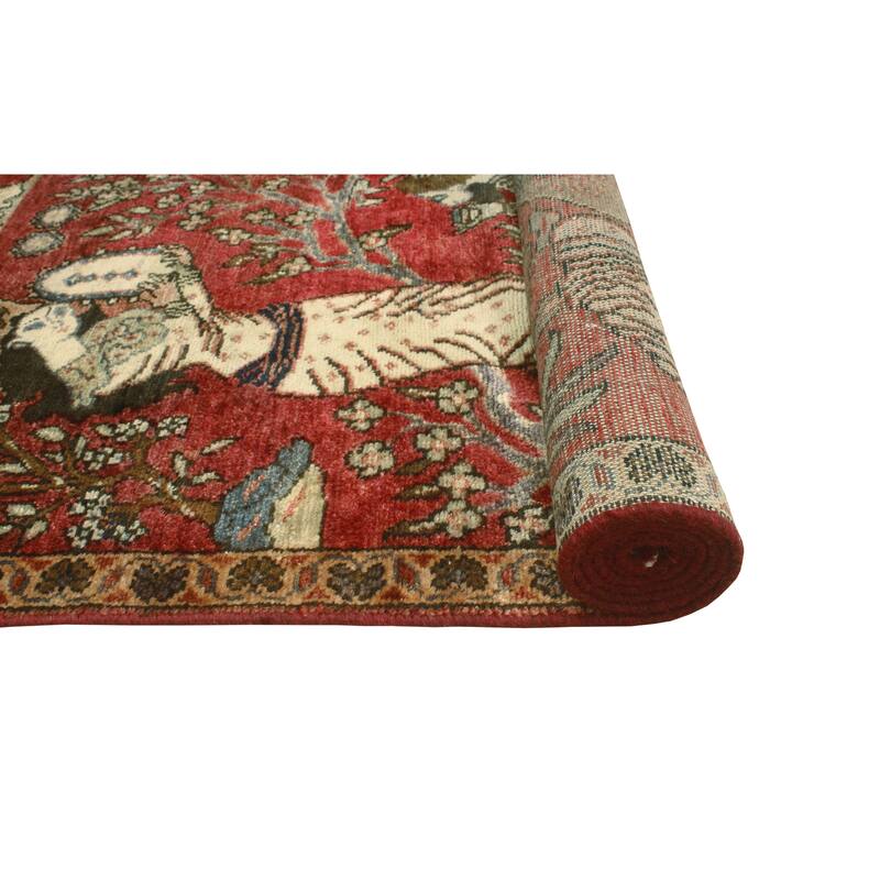Fine Vintage Distressed Ameria Red/Beige Runner - 3'0" x 9'6"