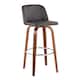 Option Grey Faux Leather/Round Chrome Footrest