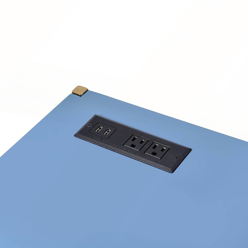 Rectangular Writing Desk with USB Ports
