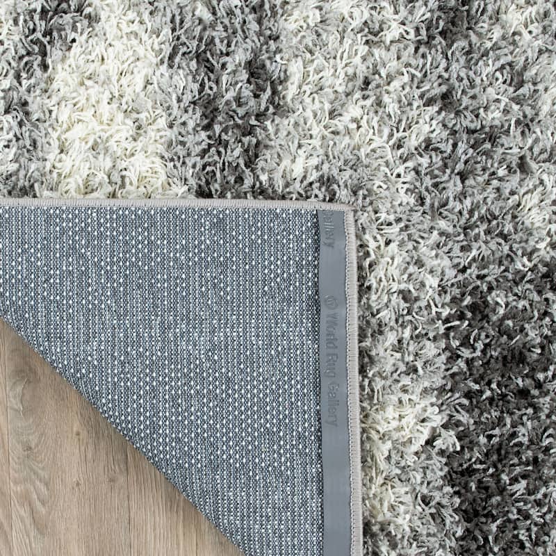 World Rug Gallery Modern Abstract Design Plush Shag Area Rug