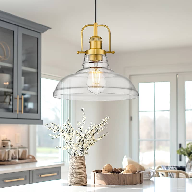 Clear Glass Dome Pendant Light Farmhouse Style