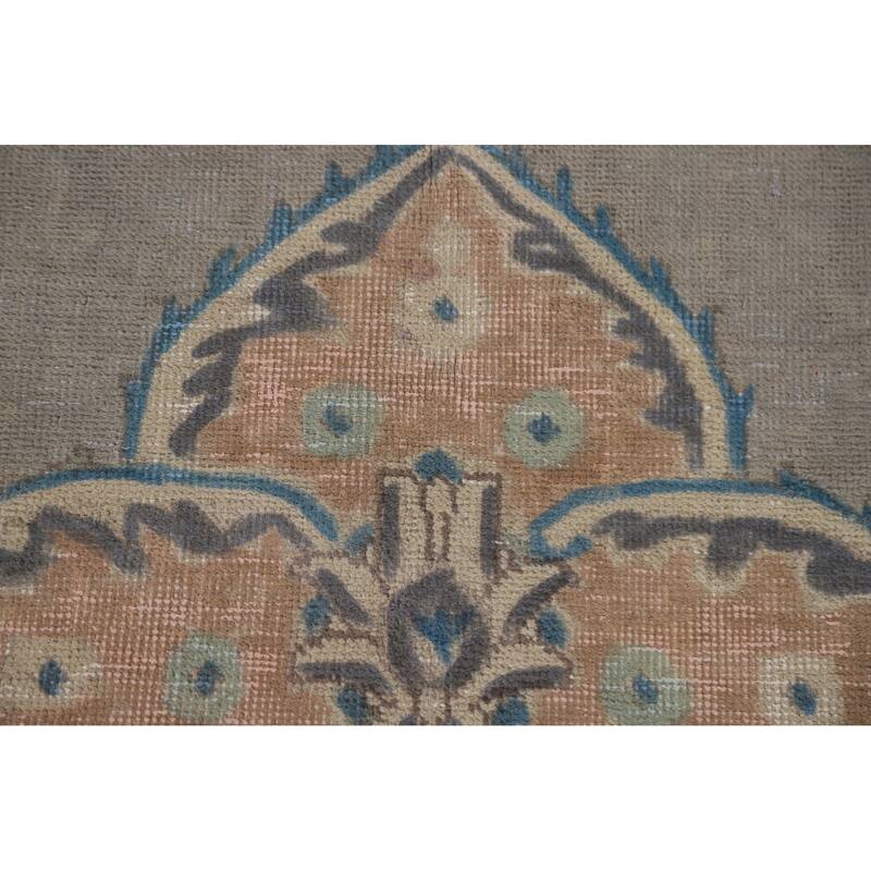 Hand Knotted Oriental 100% Wool Carpet Traditional Floral Greys & Charcoal Tabriz Area Rug - 12' 6'' X 9' 4''